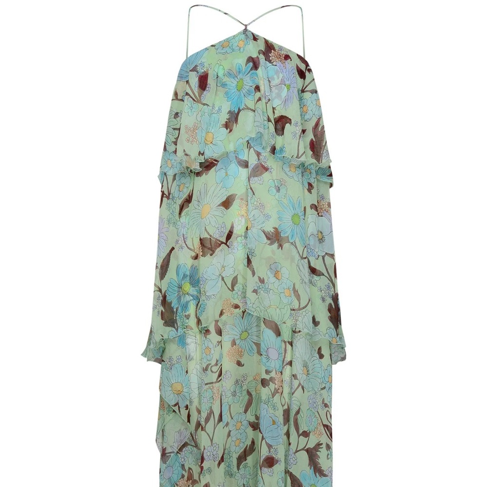 Stella McCartney Floral Dress in Blue and Brown